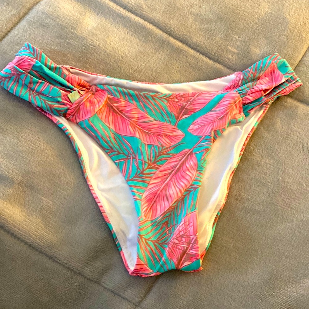 Hot pink /coral and aqua blue bikini